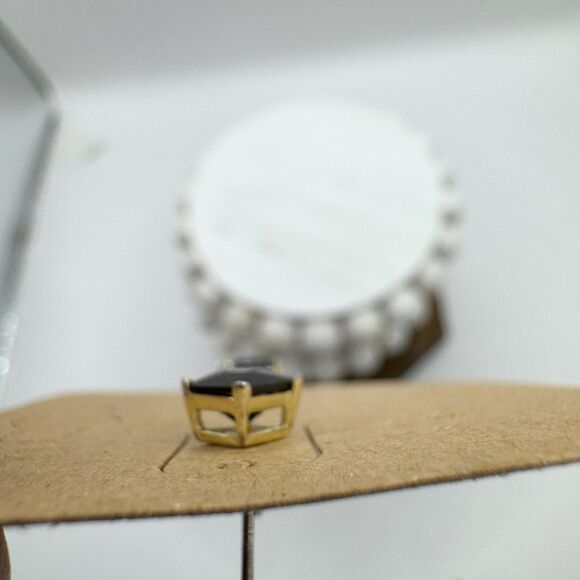 Sterling Silver Black Cubic Zirconia Square Minimalist Stud Earrings 4mm - Picture 2 of 9